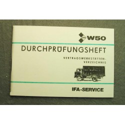 W50 Durchprüfungsheft Vertragswerkstätten Verzeichnis IFA W 50