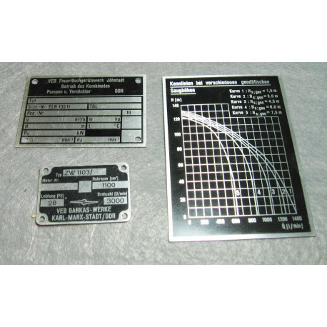 Typenschilder DDR Pumpe TS8/8 Jöhstadt Feuerwehrpumpe
